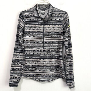 Nike Pro Dri Fit Shirt M Quarter Zip Geometric‎ Running Athletic Active Layer